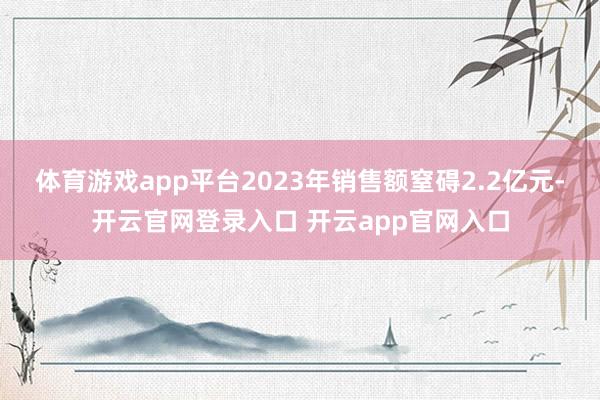 体育游戏app平台2023年销售额窒碍2.2亿元-开云官网登录入口 开云app官网入口
